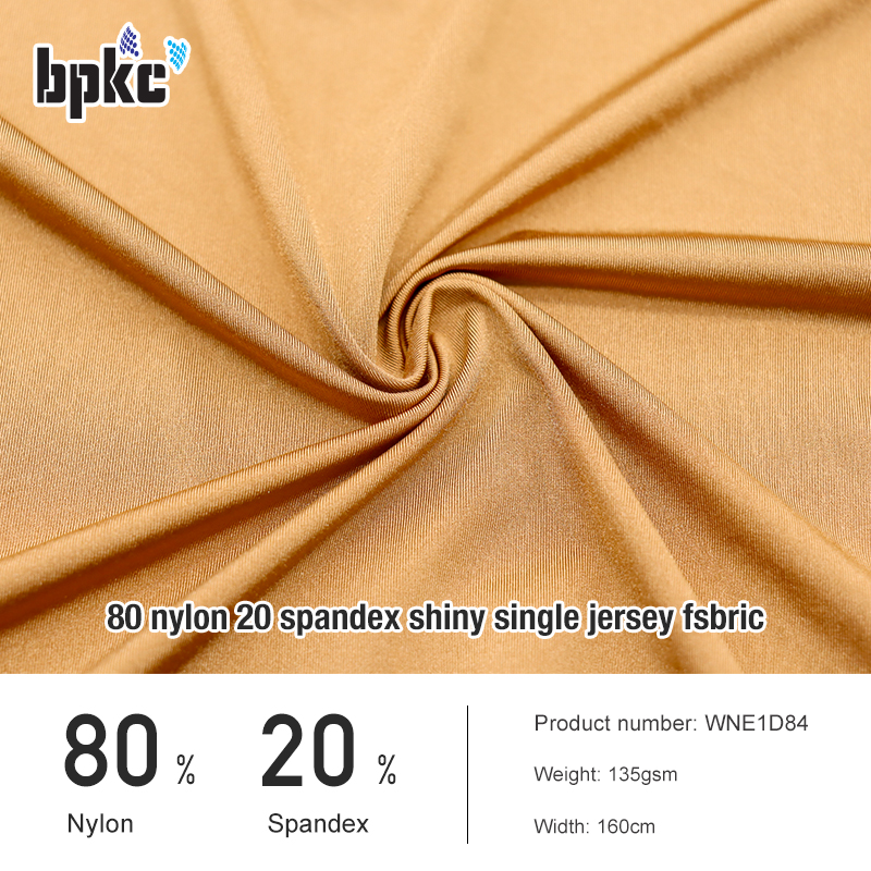 80 nylon 20 spandex shiny single jersey fsbric